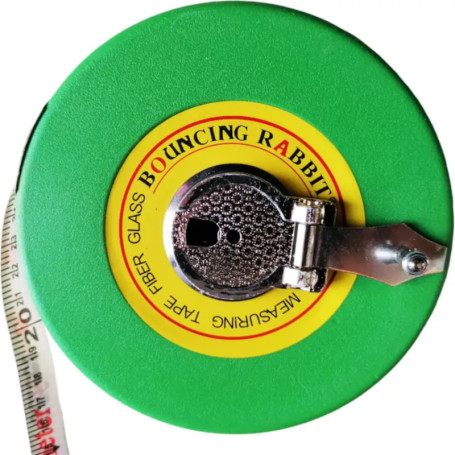 Décamètre Professionnel 20 m avec Manivelle - Mètre Ruban Résistant pour Chantier et Jardin