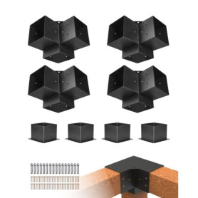 Kit de Supports de Pergola VEVOR - Lot de 8 en Acier au Carbone