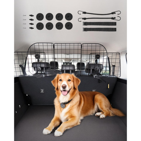 Barrière de Sécurité pour Chien VEVOR - Grille Métallique Réglable pour Siège Arrière