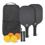 Set de 2 Raquettes de Pickleball USAPA avec 4 Balles et 2 Grips - Noir Stealth