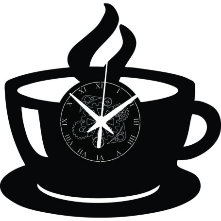Horloge Murale Tasse de Café en Vinyle - Instant Karma Clocks