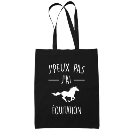 Sac Tote Bag Équitation Noir - Idéal pour les Amateurs de Cheval