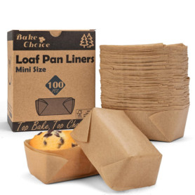 Bake Choice - 100 Mini Moules à Cake en Papier Parchemin Naturel pour Cupcakes et Muffins