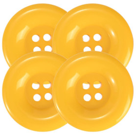 4 Boutons Jaunes Extra Larges pour Costumes - Inspirés de Mario & Waluigi