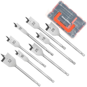ValueMax Kit de 8 Mèches à Bois en Acier au Carbone avec Embouts de Tournevis