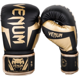Gants de Boxe Venum Elite Noir-Or 16 oz - Confort et Performance