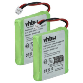 Batteries NiMH 600mAh pour Téléphone Fixe Medion - Pack de 2