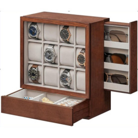 Vitrine en Bois Luxe pour Montres, Lunettes et Bijoux - Maestrorelojero