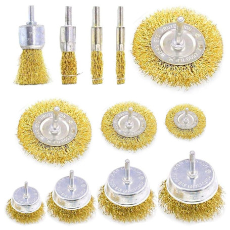 Kit de 12 Brosses Métalliques pour Perceuse - Nettoyage et Décapage Efficace