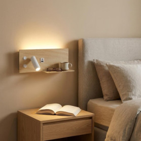 Applique LED Murale Alpinaluz avec Éclairage Orientable et Charge USB