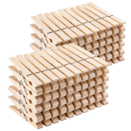 Lot de 100 pinces à linge en bois avec ressort - Amazon Basics
