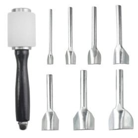 XINMEIWEN Lot de 8 Emporte-Pièces en V avec Marteau pour Cuir