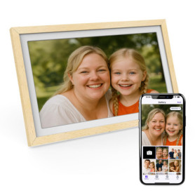 Cadre Photo Numérique WiFi Xoro 15" Full HD - 32 Go en Bois de Hêtre