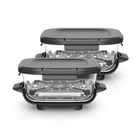 Ninja CRISPi - 2 Boîtes en Verre TempWare 1,4 L avec Couvercles Étanches