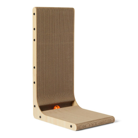 Griffoir en L pour Chats avec Balle Interactive et Herbe à Chat