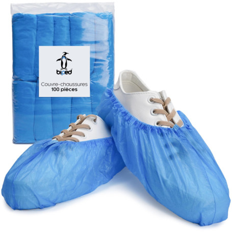 Couvre-chaussures jetables biped 100 - Antidérapants et imperméables