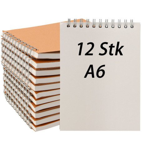 Lot de 12 Cahiers à Spirale A6 ZEONHEI - 60 Feuilles Blancs pour Journal Intime