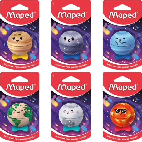 Taille-Crayon Planète Maped - Collection Solaire Ergonomique 1 Trou