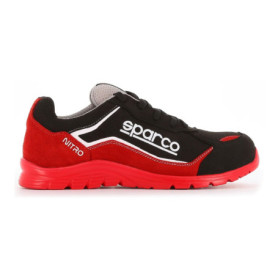 Bottes de Sécurité Basses SPARCO TEAMWORK - Antidérapantes et Légères pour Homme et Femme - Rouge et Noir