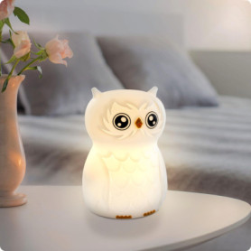 Veilleuse Hibou en Silicone Rechargeable pour Enfants - Lumière Douce et Colorée