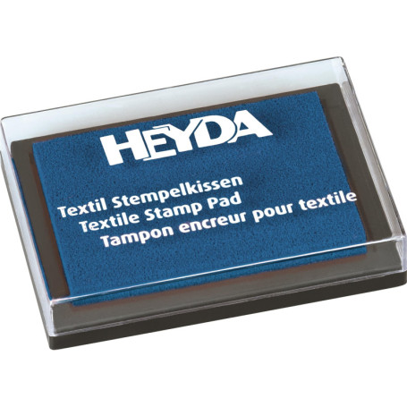 Tampon encreur textile bleu foncé Heyda - 75 x 55 mm