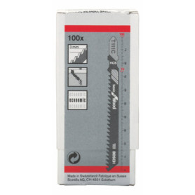 Pack de 100 Lames de Scie Sauteuse Bosch T 111 C pour Bois Tendre