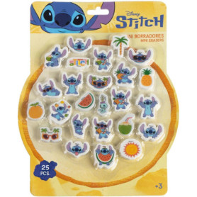 Lot de 25 gommes décoratives Stitch pour cadeaux scolaires et utilisation quotidienne
