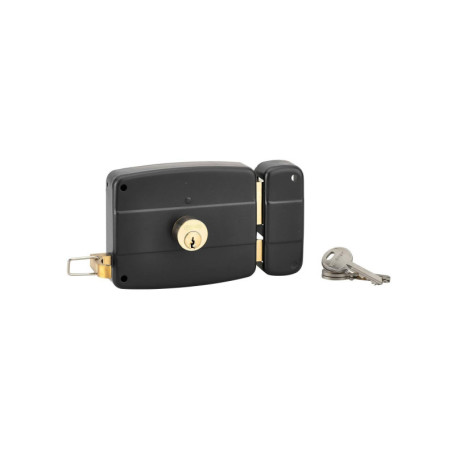 Serrure Horizontale Double Entrée THIRARD avec 3 Clés - Noir Granité