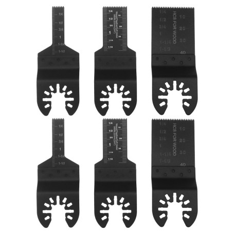 Ensemble de 6 Lames de Scie Oscillante EMSea pour Métal, Bois et Plastique