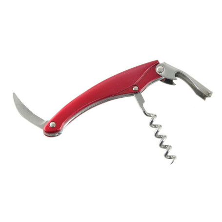 Tire-bouchon Limonadier Fackelmann 11 cm avec Décapsuleur Rouge Métallisé