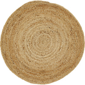 Tapis Rond Mamda en Jute Naturel - Élégance Bohème pour Votre Intérieur