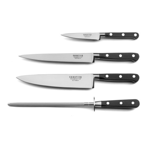 Ensemble Premium de Couteaux de Cuisine Sabatier Trompette avec Fusil à Aiguiser