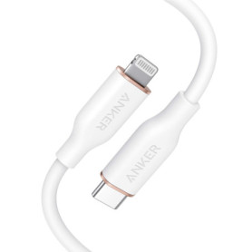 Câble Anker PowerLine III Flow USB-C vers Lightning - 90 cm, Certifié MFi, Blanc Neige