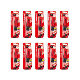 Surligneur STABILO BOSS ORIGINAL Vrai Rouge - Lot de 10 Fluo