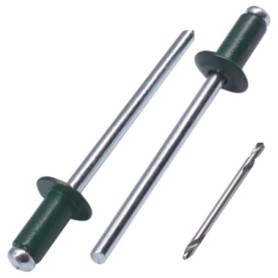 SKIR'CO Lot de 400 Rivets Aveugles Peints en Aluminium 4,0 x 8 mm - Vert Mousse RAL 6005