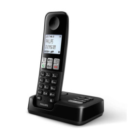 Philips D2551B Téléphone DECT Sans Fil avec Répondeur Intégré - Noir