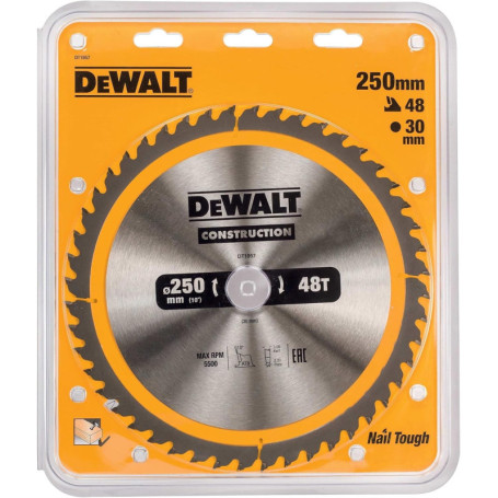 Lame de Scie Circulaire Stationnaire DeWalt 250mm - 40 Dents