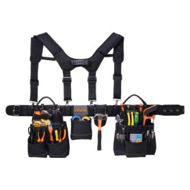 Ceinture Porte-Outils VEVOR avec 19 Poches Ajustable pour Bricolage et Construction