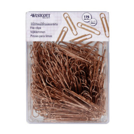 Lot de 175 trombones en cuivre Westcott 50 mm - Boîte pratique pour bureau et maison