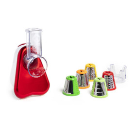 Moulinex Fresh Express DJ755G10 - Robot Découpe-Légumes 5-en-1 Rouge et Blanc