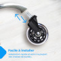 Roulettes de Bureau NK Noir - Roues Pivotantes pour Tous Types de Sols