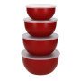 Set de 4 Saladiers en Plastique Rouge avec Couvercles KitchenAid