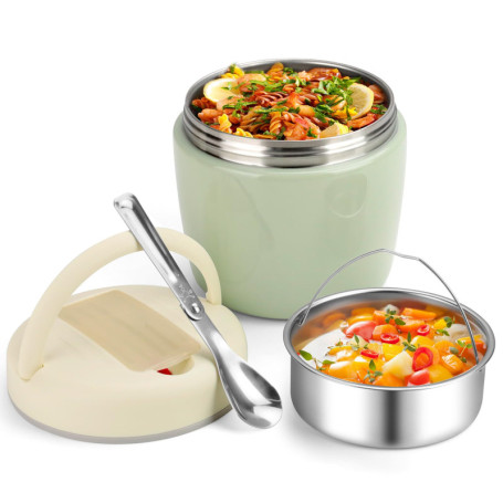 Boîte Repas Isotherme AiQInu 1200ml avec Cuillère - Idéale pour Bureau et Camping