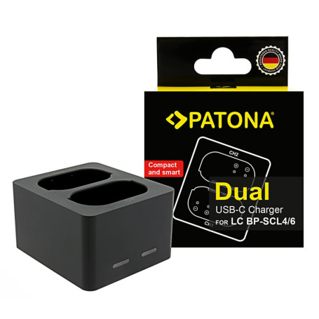 Chargeur Double USB-C PATONA pour Leica Q3/Q4 - Charge Rapide et Compact
