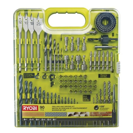 Coffret complet de 90 accessoires pour perceuse-visseuse RYOBI