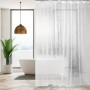 Rideau de Douche Transparent 200x200 cm avec Crochets - Anti-Moisissure