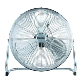 Ventilateur de sol Senelux - Ventilateur portable chromé à 3 vitesses avec inclinaison