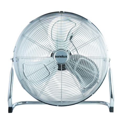 Ventilateur de sol Senelux - Ventilateur portable chromé à 3 vitesses avec inclinaison
