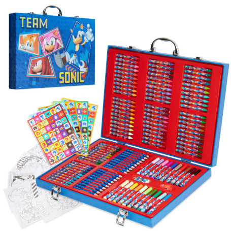 Mallette de Dessin Sonic The Hedgehog pour Enfants - Kit Créatif Complet