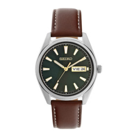 Montre Seiko Homme Analogique en Acier Inoxydable avec Bracelet en Cuir